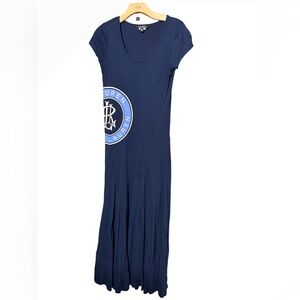 Lauren Ralph Lauren Navy Logo Short Sleeve Maxi Dress